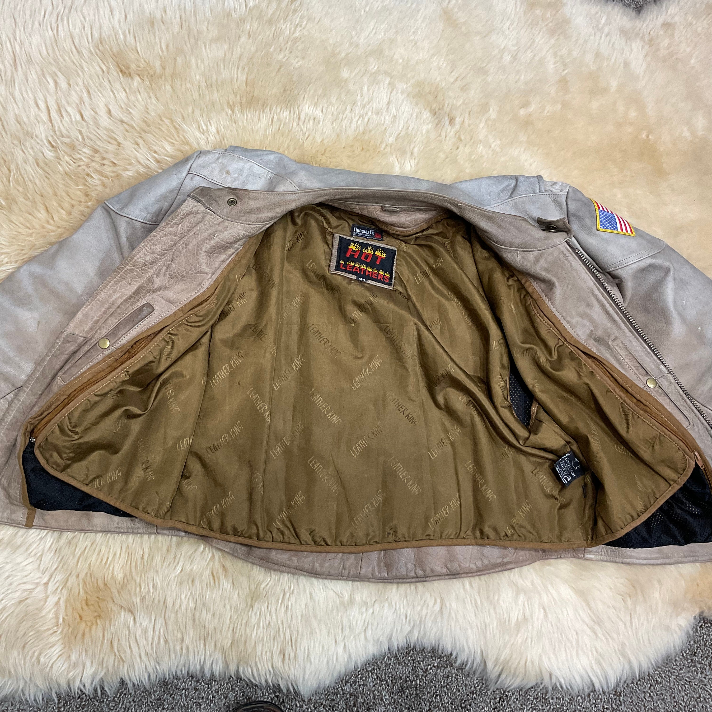 Vintage HARLEY DAVIDSON Hot Leathers Size 44 Leather Jacket 