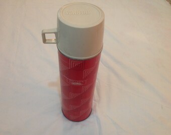 1960's King Seely Thermos Quart Size Model 2410, Vintage Kitchen Decor.