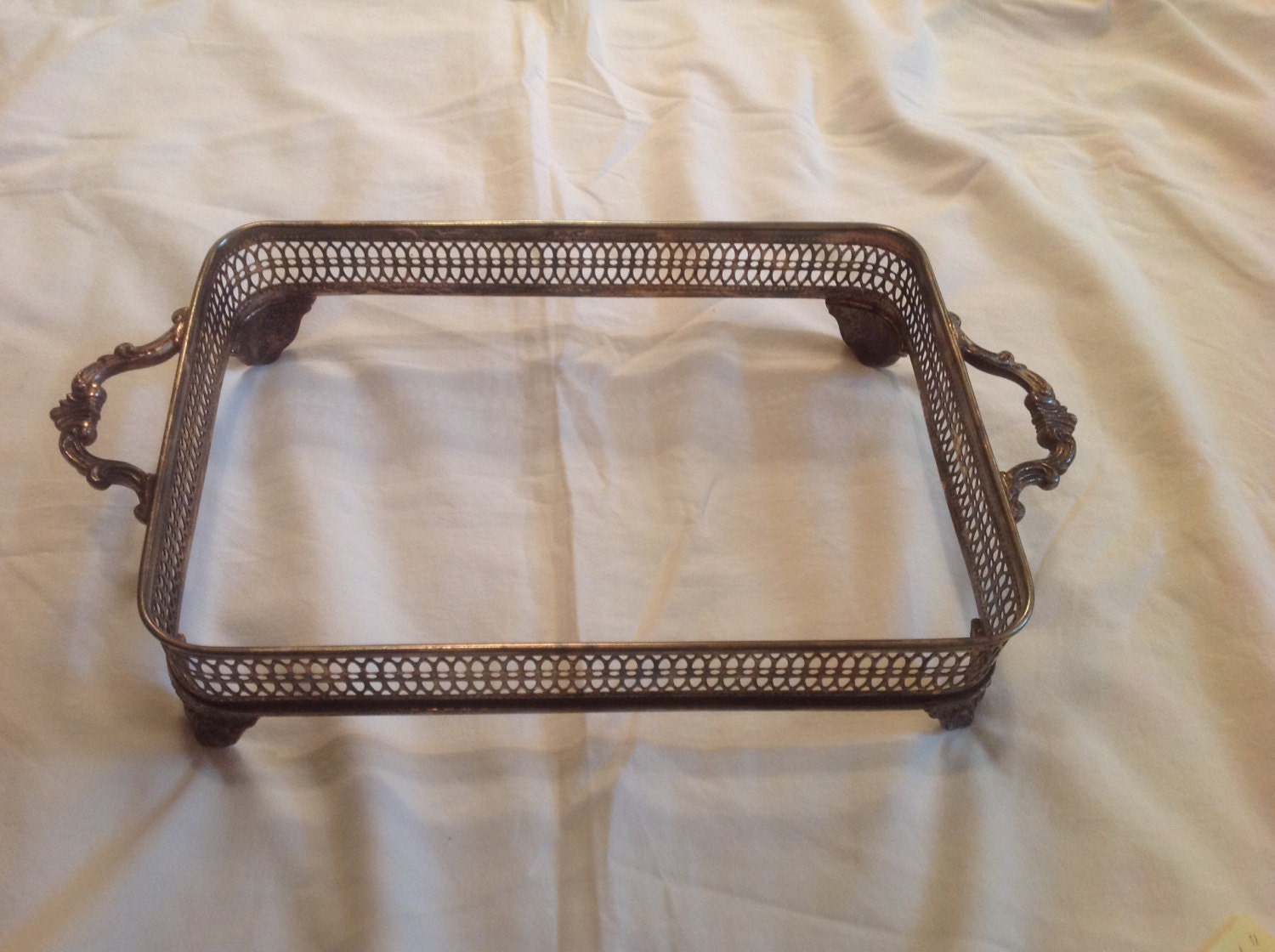 Vintage Silver Plated Casserole Dish Holder Farmhouse Decor Etsy