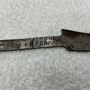 1960&#39;s Era Carbon Steel Marked &quot;HAND FORGED&quot; Throwing Knife & Original Leather Sheath ~