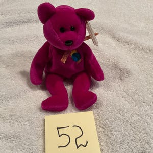 Very Rare Vintage 1999 Ty Beanie Baby MILLENNIUM Bear With MISSPELLED Word &quot;Millenium&quot; On BOTH Hang Tag & Tush Tag ~ Near Mint Condition! ~