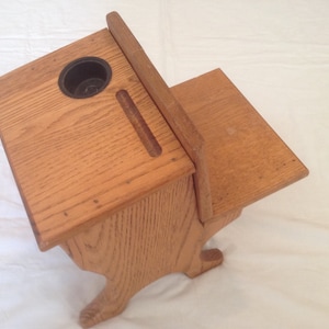 Vintage 1980’s Miniature Solid Oak Miniature School Desk, Schoolhouse Decor, Oak School Desk ~