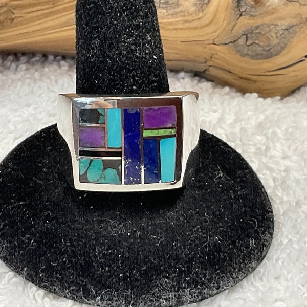 Handcrafted Sterling Silver and Multi Stone Inlay main image 0