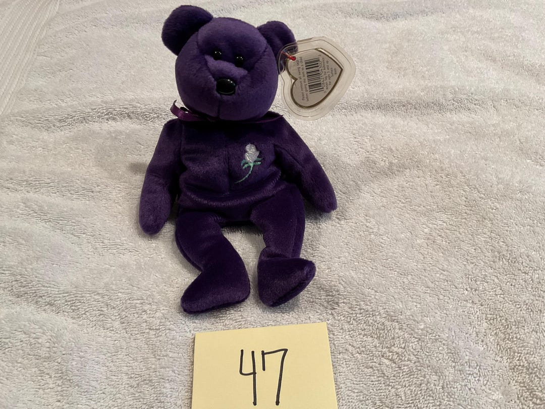 1997 Rare TY PRINCESS Diana Retired Beanie Baby Bear ~ 100% MINT