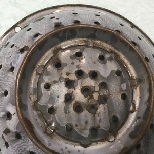 1950's Gray Enamelware Colander / 1950's Food Strainer / Vintage ...