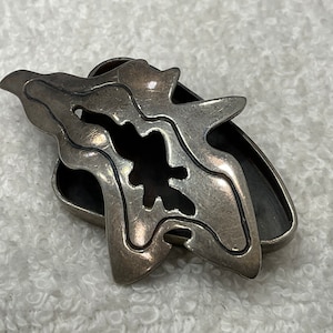 Vintage 1960's Sterling Silver Leaf Design Brooch ~ Marked "STERLING" ~ 2 1/8" Long X 1 1/4" Wide ~ 15 Grams ~
