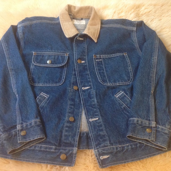 1990's Denim And Corduroy Children's G H Bass & Co Kids Clothing Jacket ~ Size XXL ~