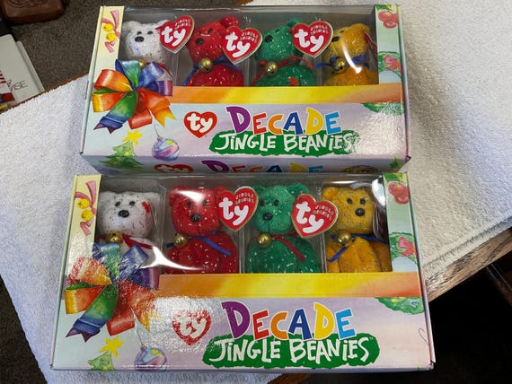 Lot of 2 Boxes ~ Vintage TY Decade Jingle Beanies ~ Original