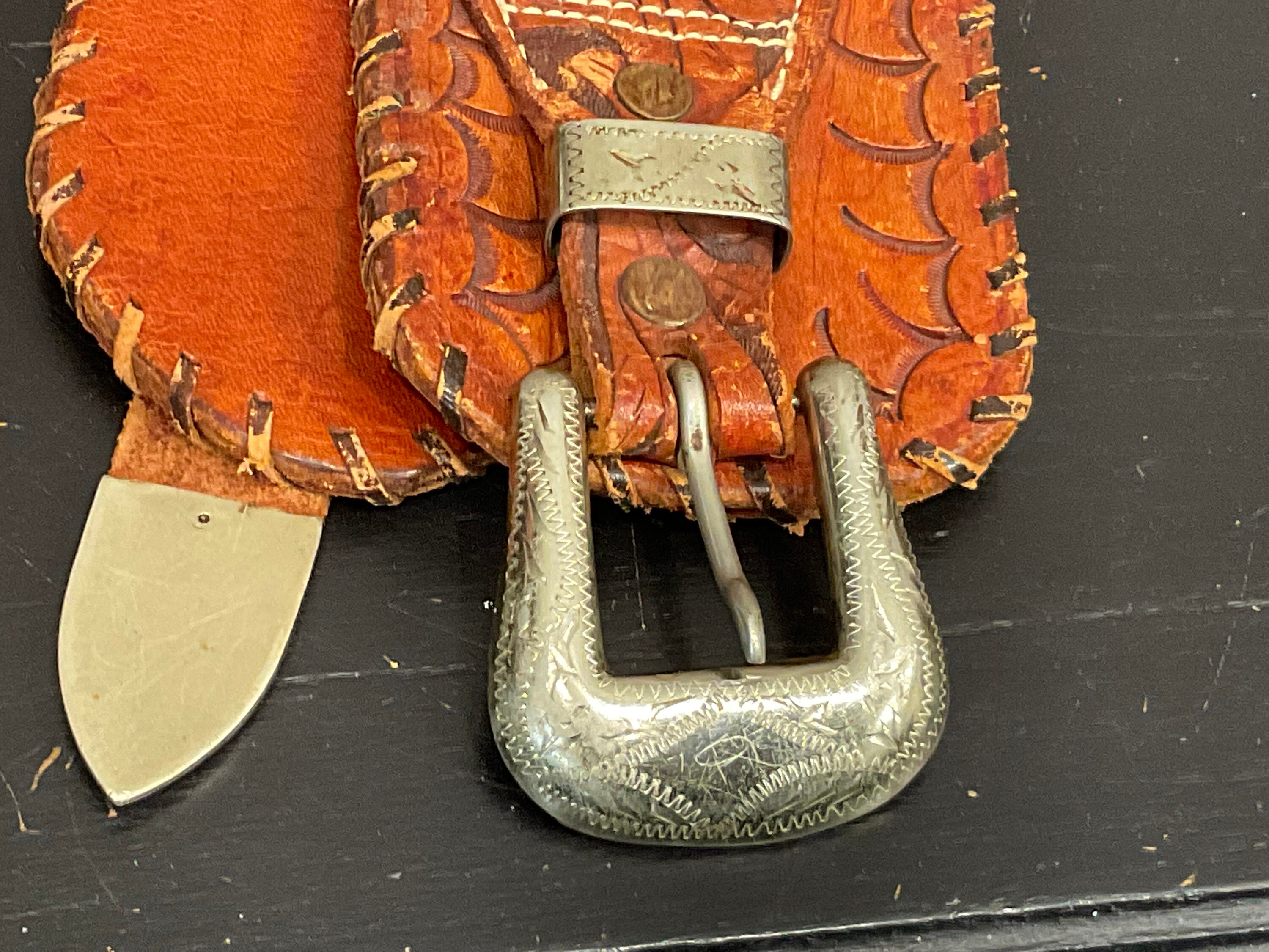 Authentic 1960's Era Tooled Leather Gun Belt & Holster - Etsy