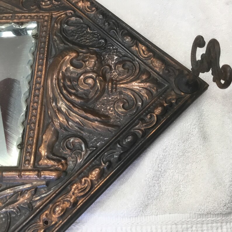 EXTREMELY RARE 1800's Mirror With Metal Alloy Frame - Etsy