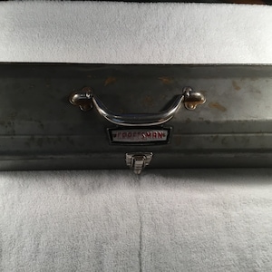Vintage 1970&#39;s Metal CRAFTSMAN Hand Held Tool Box ~ 19 1/2&quot; W x 3 1/2&quot; T x 6&quot; D. ~