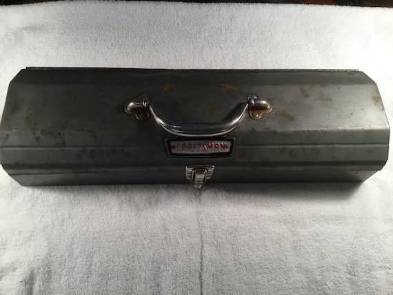 Vintage 1970's Metal CRAFTSMAN Hand Held Tool Box 19 1/2 W X 3 1/2
