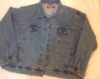 Vintage 80's - 90's Wrangler Hero Denim Jacket, Size XL.
