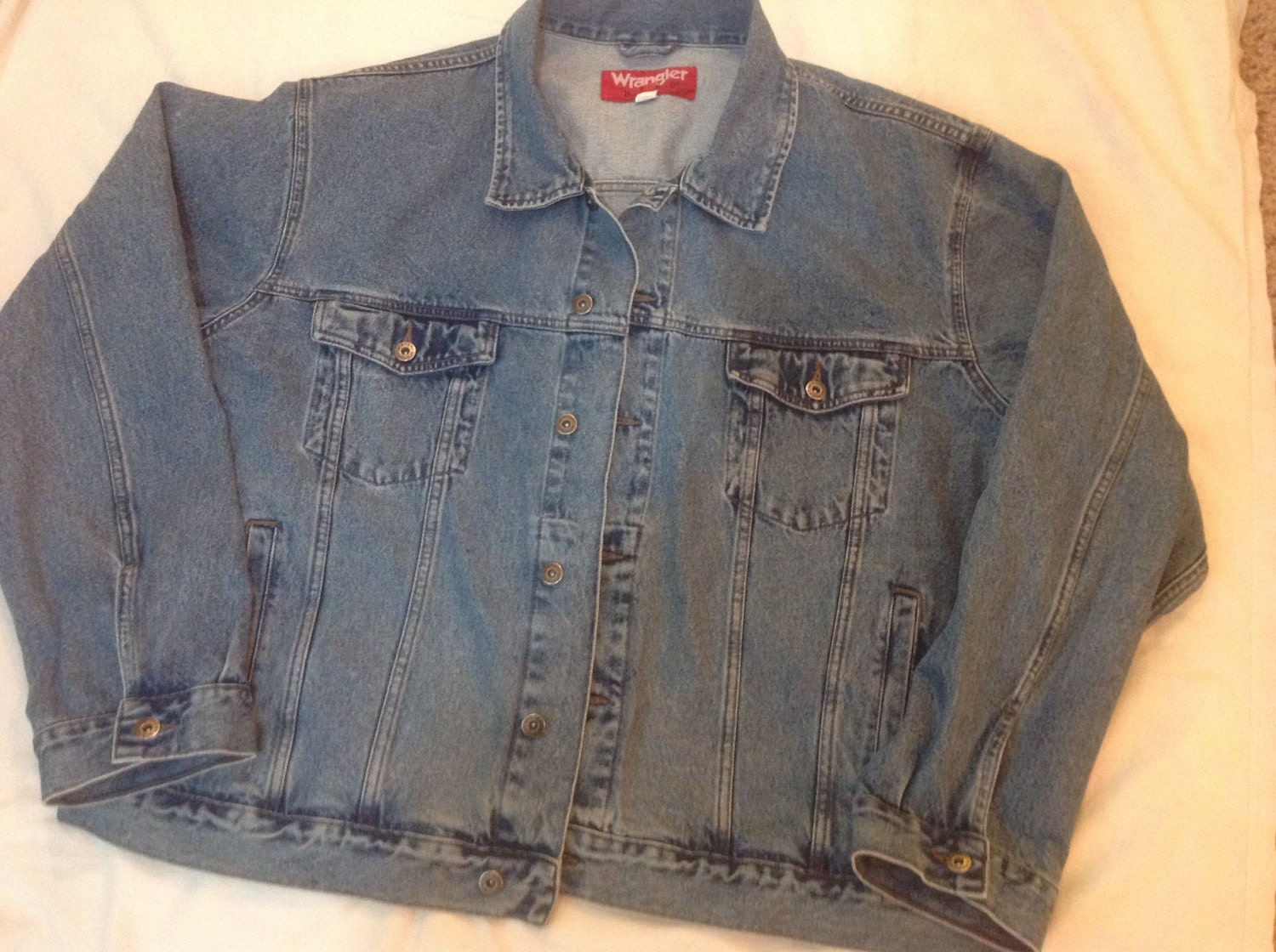 Vintage 80's - 90's Wrangler Hero Denim Jacket, Size XL. - Etsy