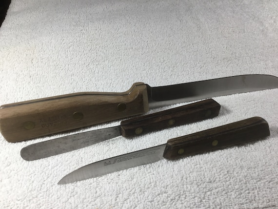 Vintage 5 Piece Chicago Cutlery Knife Knives w/ Wood Handles Chef