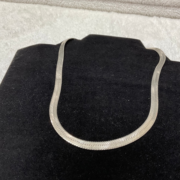 Italy Herringbone Chain 925 Silver Necklace Etsy