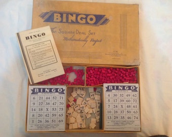1936 Selchow & Righter #69 Bingo Square Deal Set, Collectable Games.
