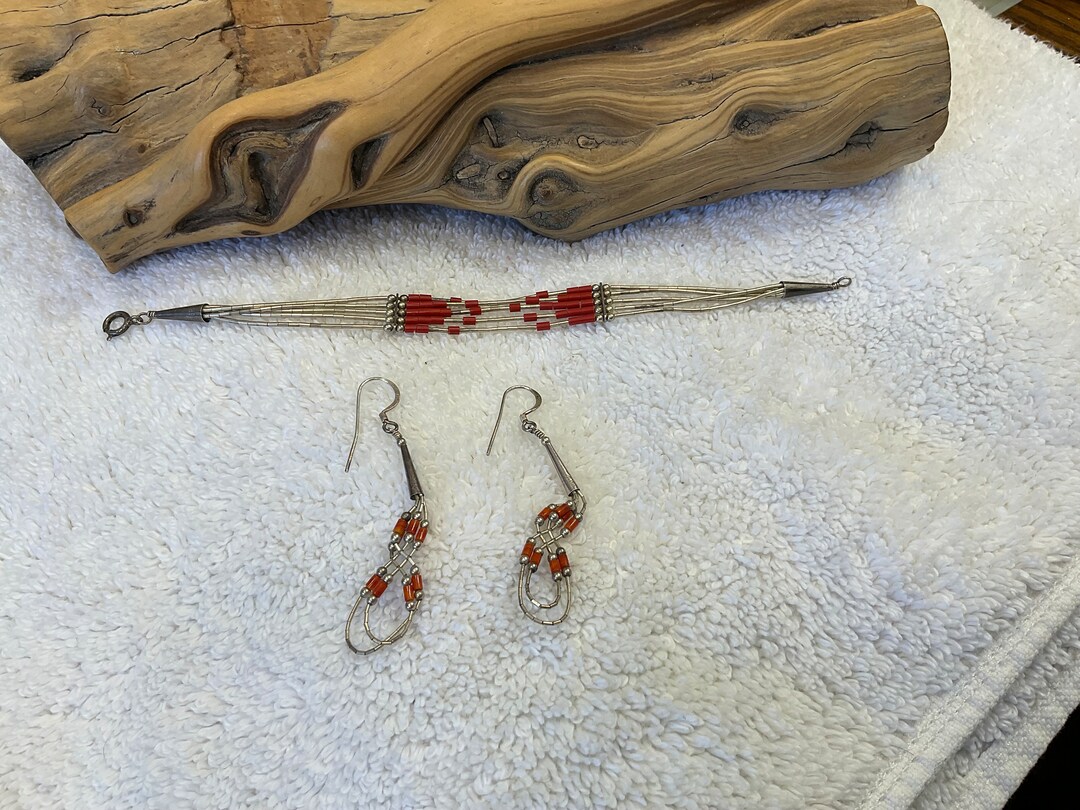 Handmade Native American Navajo Indian Liquid Sterling Silver Beads ...