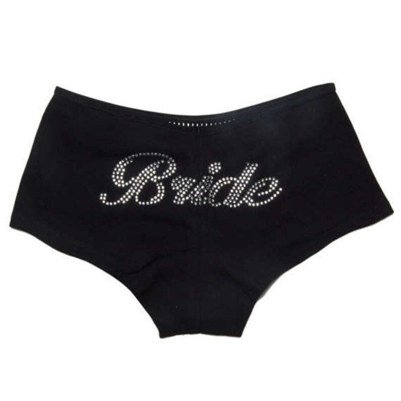 Bridal Underwear Bride Boyshorts with Rhinestones Bachelorette Party Gift Bride Lingerie Honeymoon Lingerie Wedding Lingerie