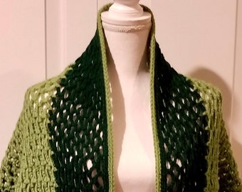 Lace crochet tassels shawl.