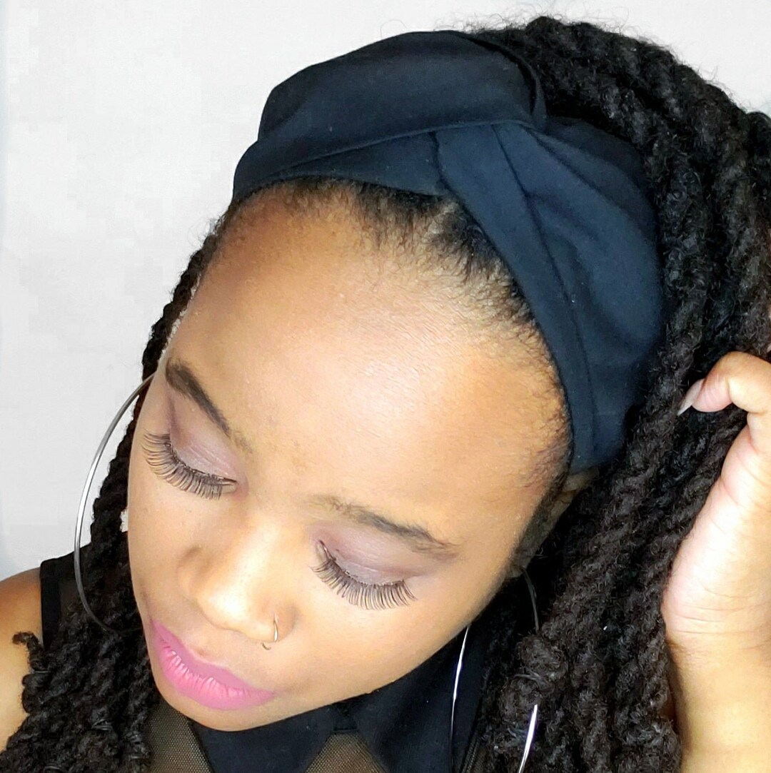 Black Cotton Headband Etsy