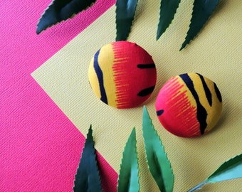 Red Yellow Black African Stud Earrings