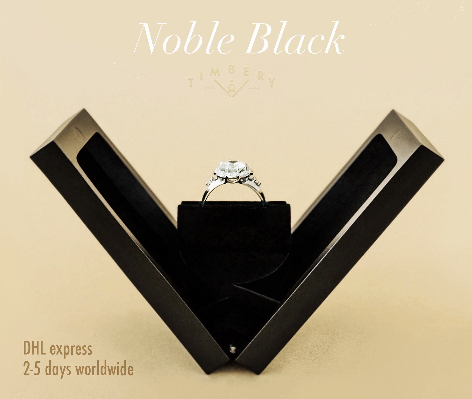 Slim engagement ring box Black proposal ring box Thin wooden Etsy