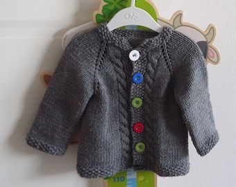baby cardigan knitting pattern (12 - 18 month) unisex