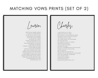 Matching Wedding Vows Prints: His & Hers - Framed Art