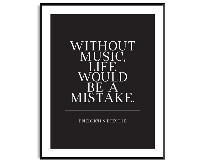 Music Quote Print Wall Art, Music Art Print, Art Print Typography ...