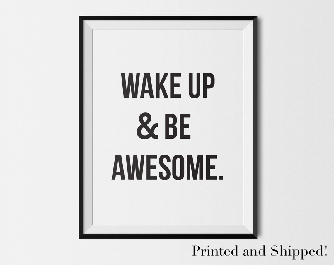 Apartment Wall Art Be Awesome apartment decor poster quirky Etsy