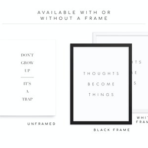 Custom Quote Print PHYSICAL art print handmade, typography, quotes, wall art, black and white, inspirational image 3