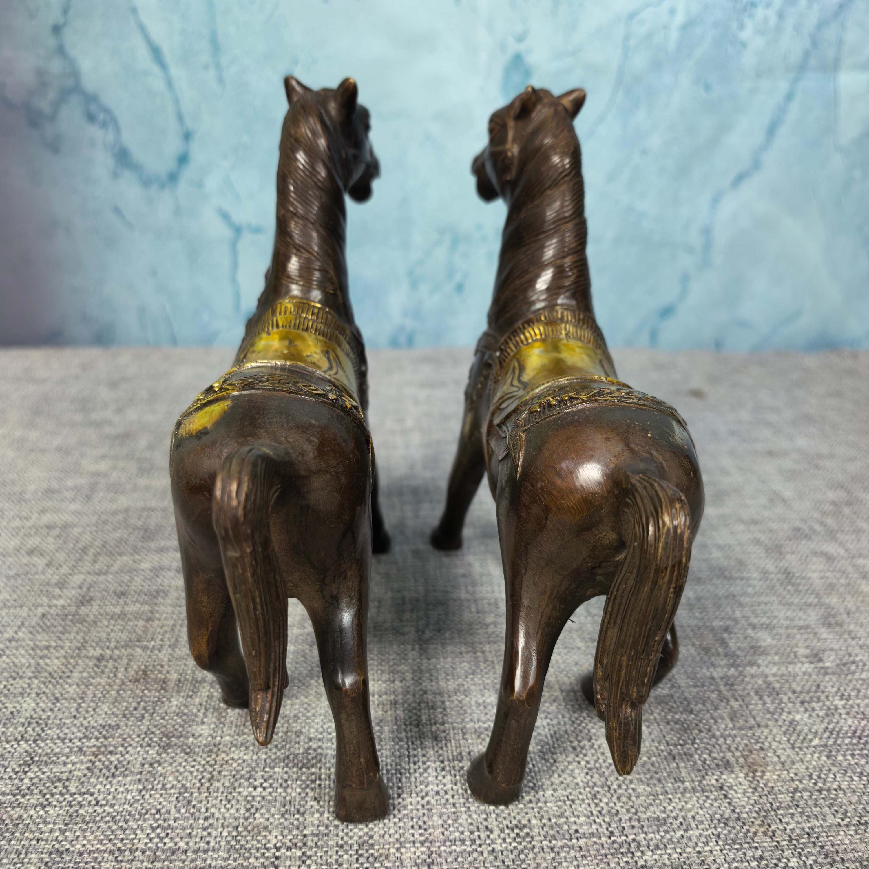 中国の工芸品銅製馬像一対 - Etsy 日本