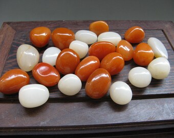 24PC agradable Natural chino blanco Jade y rojo grano Jade NAJTB40 barco gratis