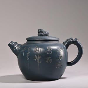 Sällsynt kinesisk antik samlarkonst handgammal röd lera YiXing ZiSha tekanna