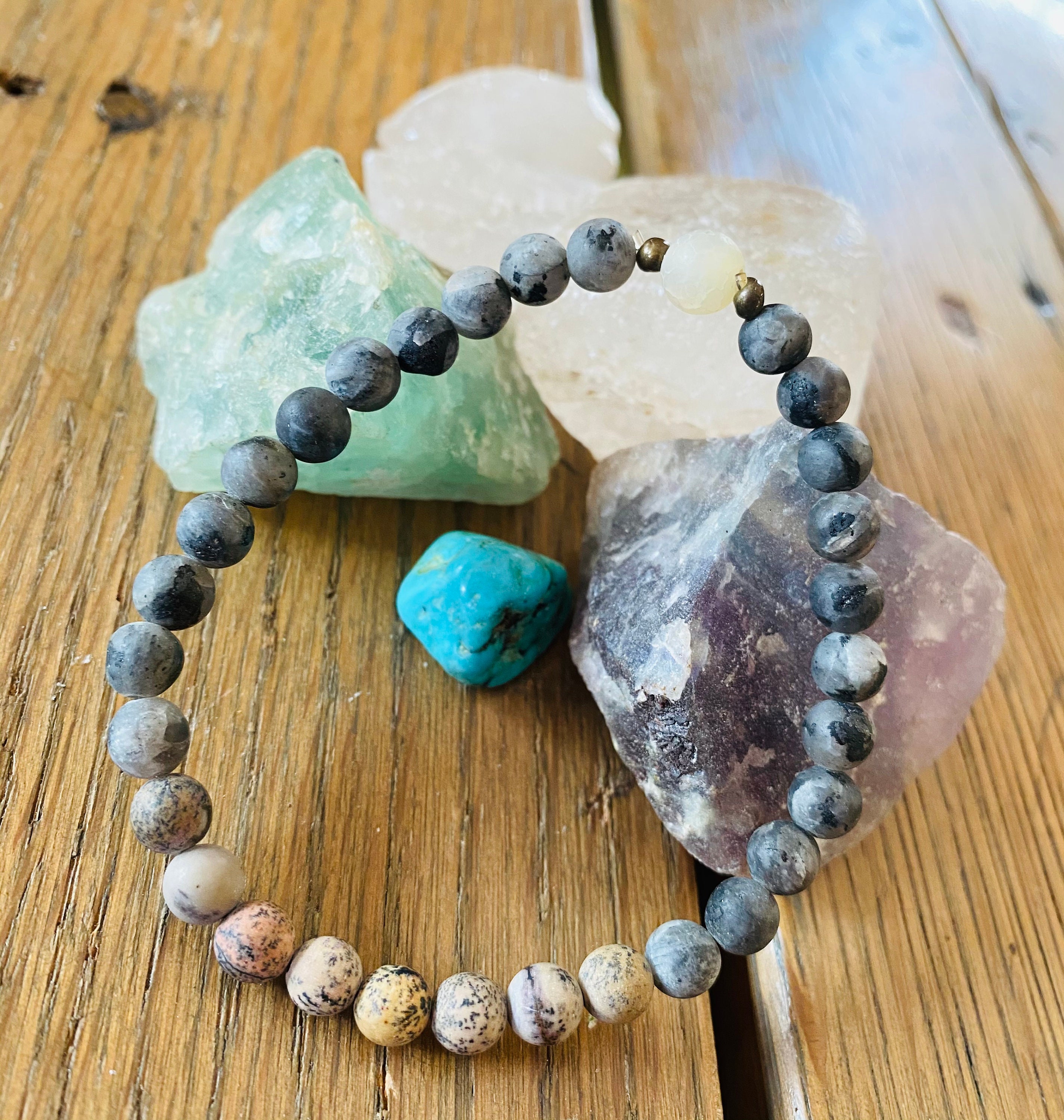 Marble stone bracelet Etsy