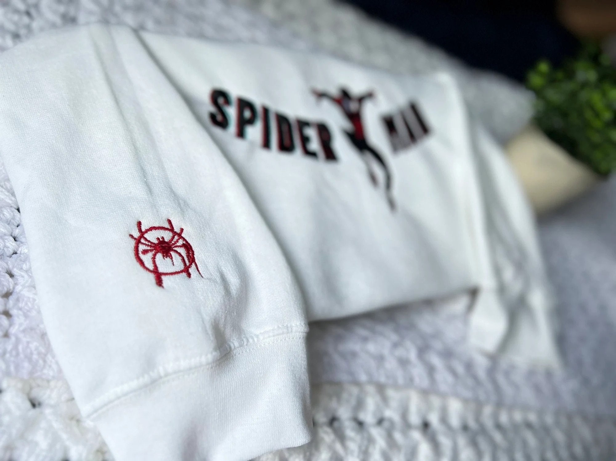 Discover Spiderman Crewneck, Spiderman Sweatshirt, Spiderman embroidered sweatshirt, Vintage, No Way home, Birthday, Miles Morales, spiderverse