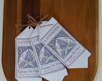 Lavender Sachet This cleverly folded paper sachet is filled with Tasmanian Lavender grown at Campo de Flori. Printed on FSC certified paper.