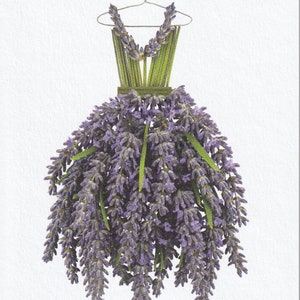 Bloemblaadje en speldjes Farmgate Project Botanical Art Jurken: lavendel, saffraan en olijf (prints en kaarten) voor Campo de Flori
