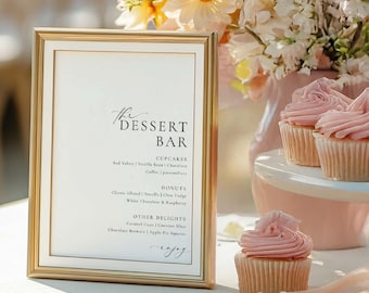Minimalist Dessert Bar Sign, Modern Wedding Sweet Station (Printable)