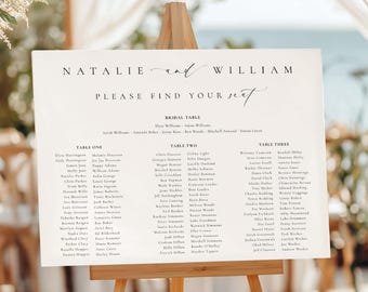 Minimalist Wedding Table Seating Chart Template, Ellesmere (Digital Download), Ellesmere