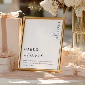 Cards and Gifts Sign, Minimalist Wedding Decor (Printable Template), Estelle
