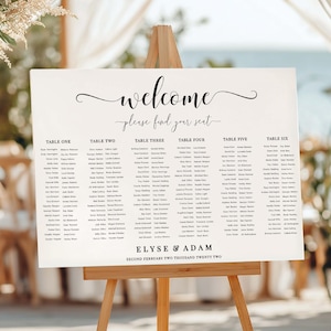Printable 6 Long Table Seating Chart, Printable Editable Wedding Table Plan, Modern Minimalist Wedding, Six Long Banquet Tables Seating Plan
