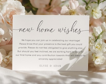 Printable New House Wishes Card, Modern Wedding Wishing Well (Digital Download), Quinn Script