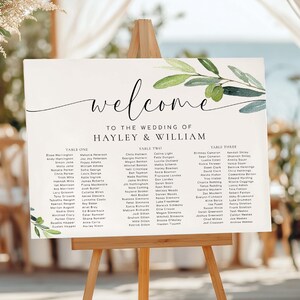 Olive Branch Wedding Table Plan, Editable Seating Chart (Digital Download), Olive Branch
