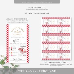 Printable Santa's Sleigh Express Gift Tag Template, Santa's Workshop ...