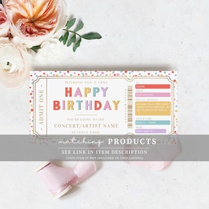 Happy Birthday Custom Gift Voucher Template, Printable Birthday Gift Certificate, Unisex Printable Birthday Gift Coupon, Multi Dot image 8