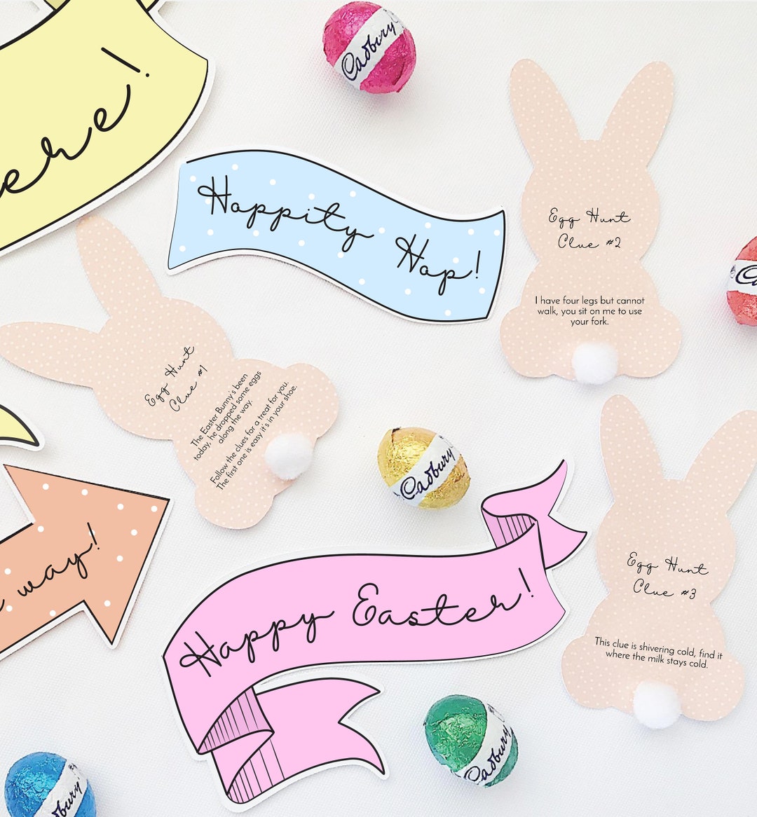 Printable Easter Egg Hunt Clues - Easter Egg Hunt Props - Editable ...