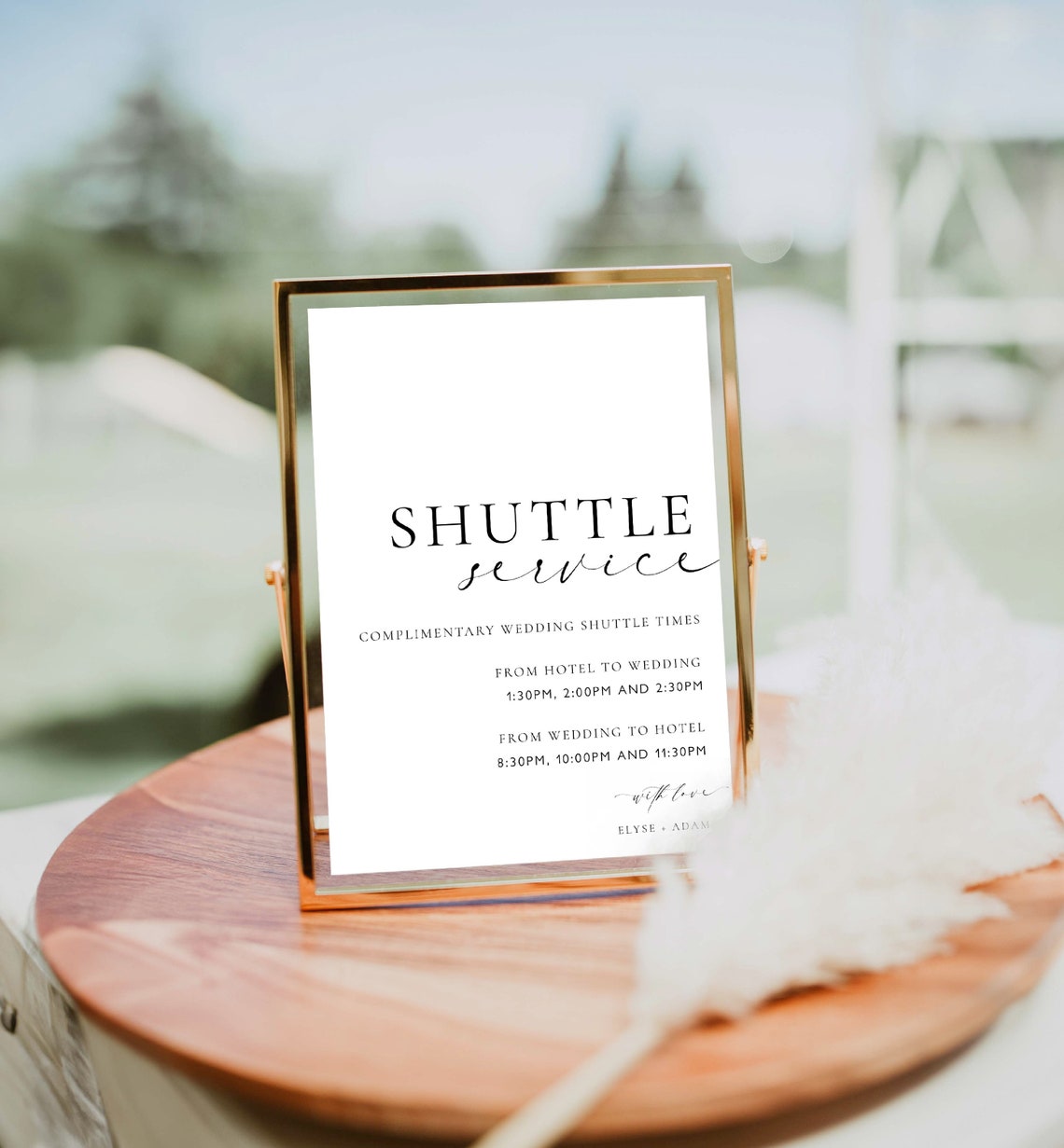 Shuttle Service Sign Template, Printable Wedding Venue Transport Sign ...