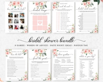 Floral Bridal Shower Games Bundle Pack Editable Instant 